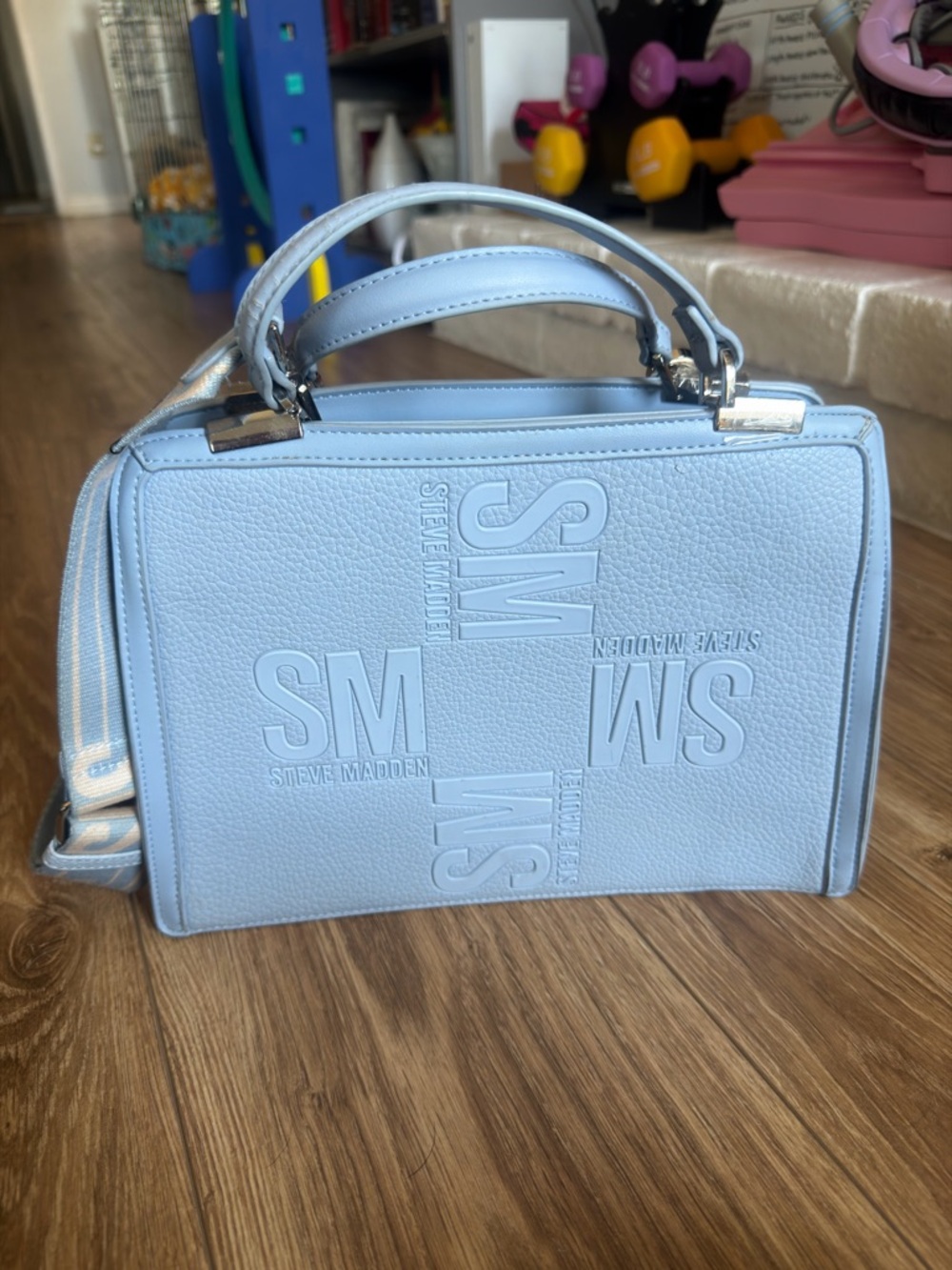 Steve Madden Light Blue B Matteo Top-Handle Satchel